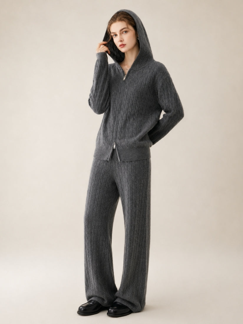 Iserelle - Dark Gray Cashmere Set | The Cashmere Studio
