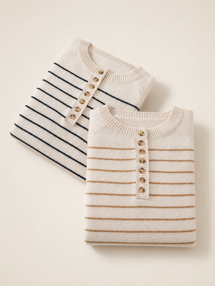 Jiliane - Striped Cashmere Sweater | The Cashmere Studio