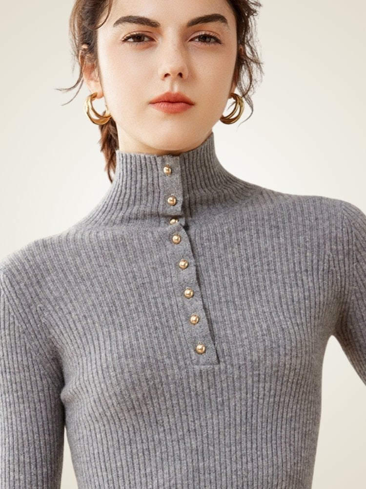 Jyselle - Mock Neck Sweater | The Cashmere Studio
