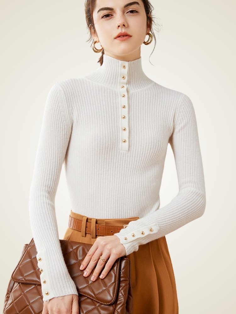 Jyselle - Mock Neck Sweater | The Cashmere Studio