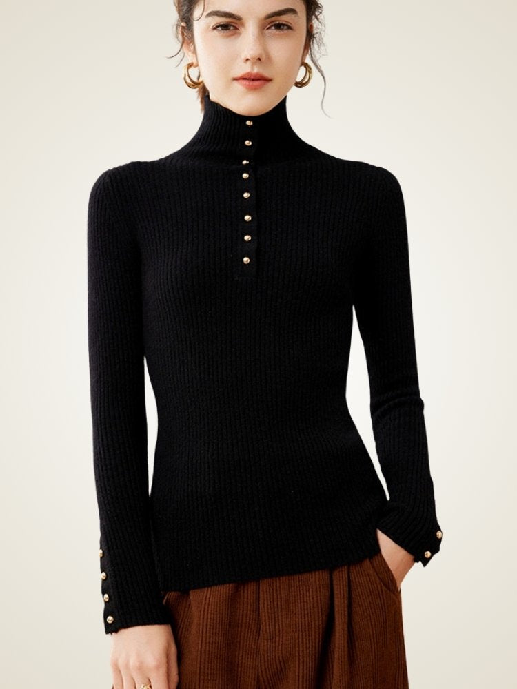 Jyselle - Mock Neck Sweater | The Cashmere Studio