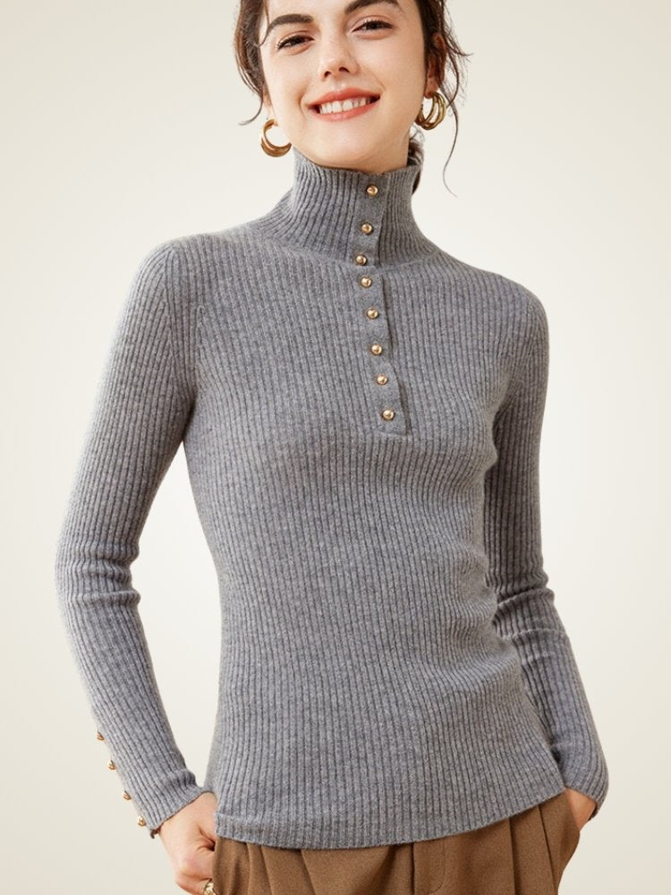 Jyselle - Mock Neck Sweater | The Cashmere Studio