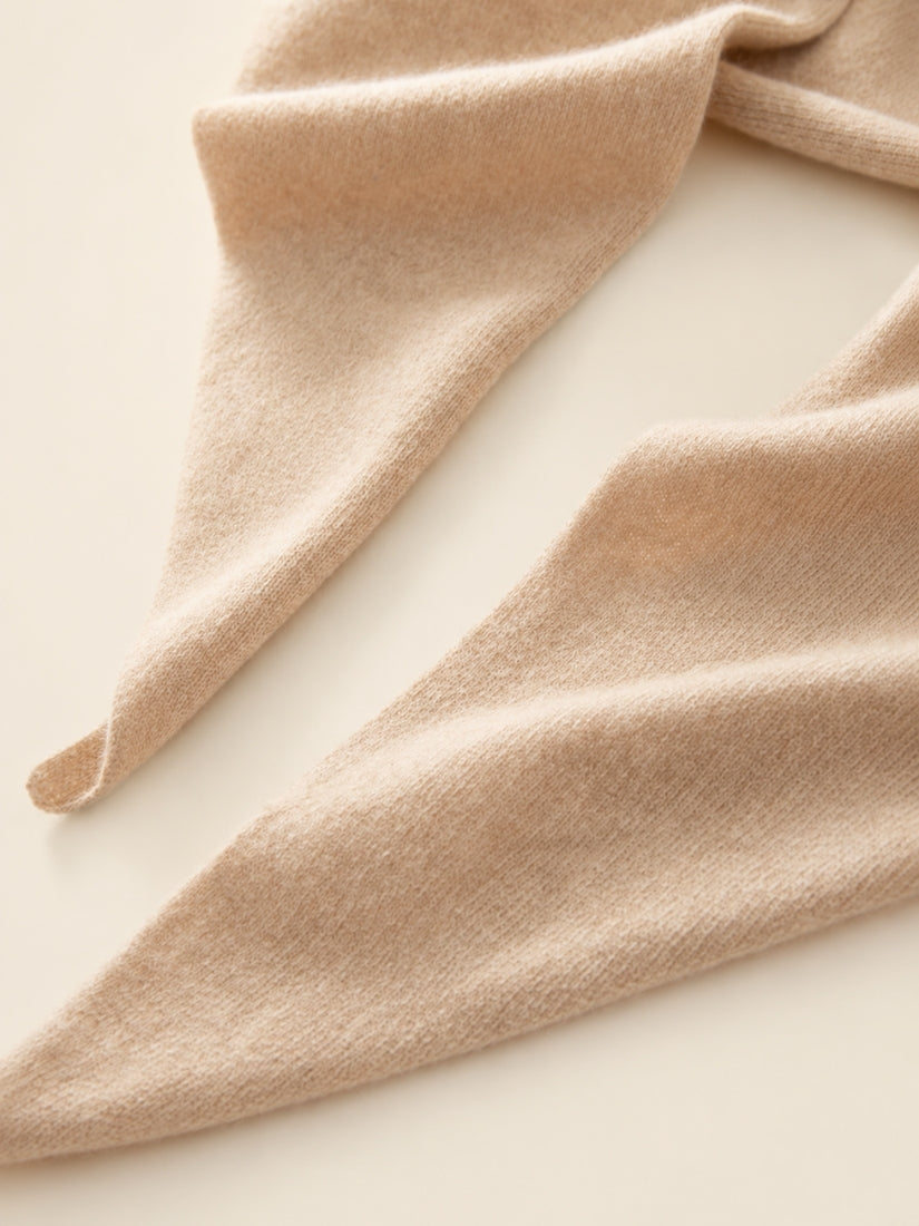 Kahlira - Beige Triangle Cashmere Shawl | The Cashmere Studio