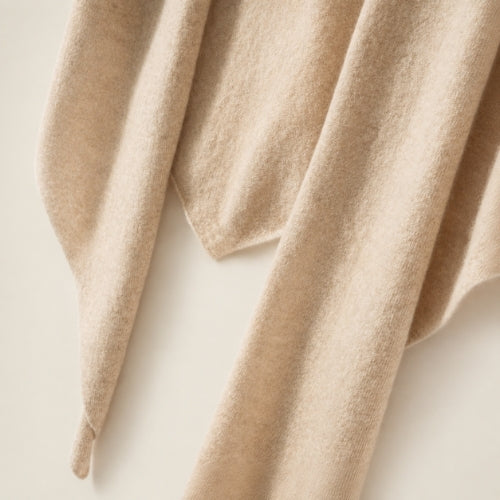 Kahlira - Beige Triangle Cashmere Shawl | The Cashmere Studio