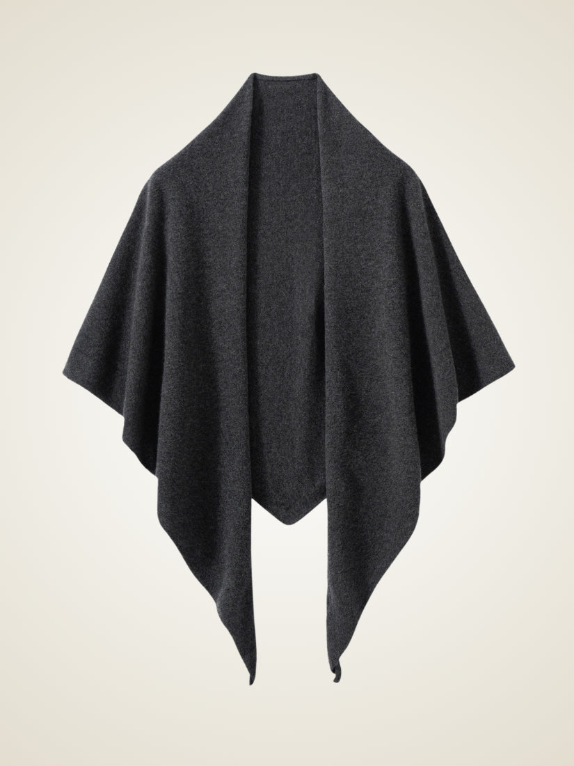 Kahlira - Dark Gray Triangle Cashmere Shawl | The Cashmere Studio