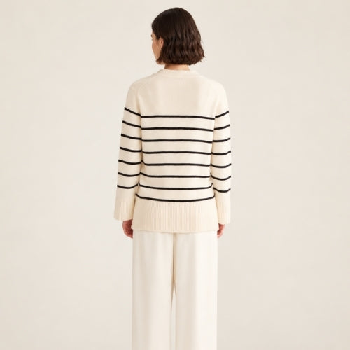 Kalestra — Striped Cashmere Cardigan | The Cashmere Studio