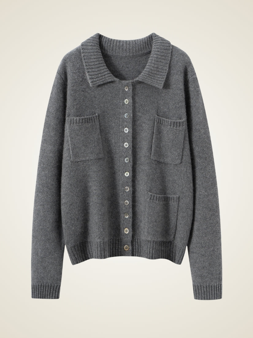 Keiralen — Gray Cashmere Cardigan | The Cashmere Studio