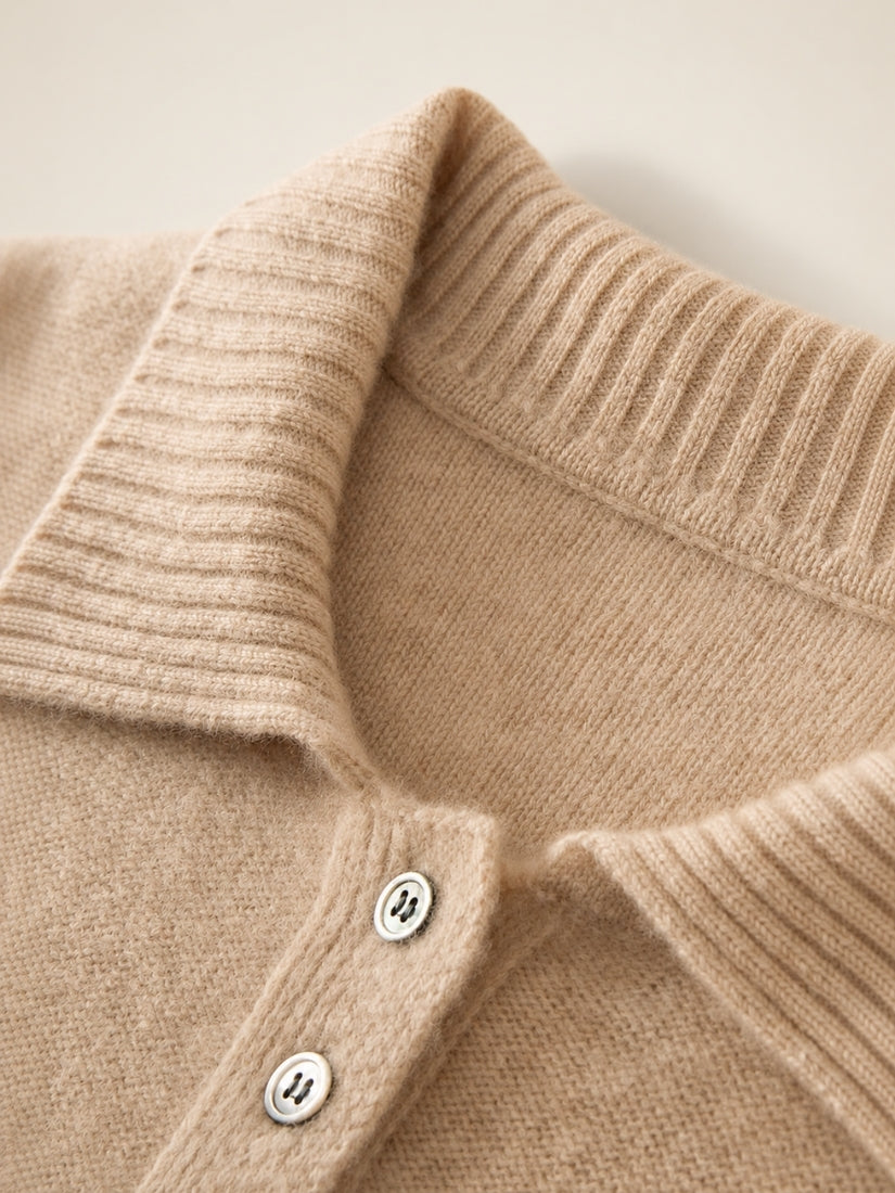 Keiralen — Polo Collar Cashmere Cardigan | The Cashmere Studio