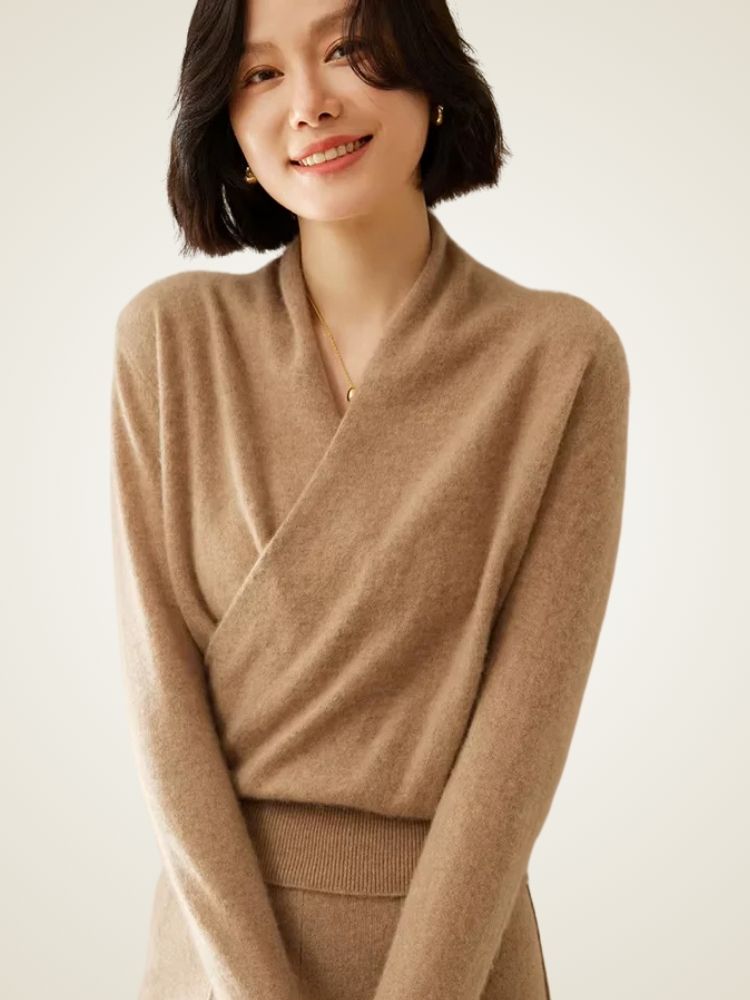 Clara Wrap Cashmere Sweater | The Cashmere Studio