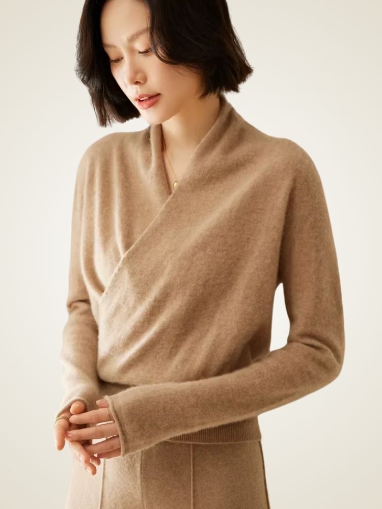 Clara Wrap Cashmere Sweater | The Cashmere Studio