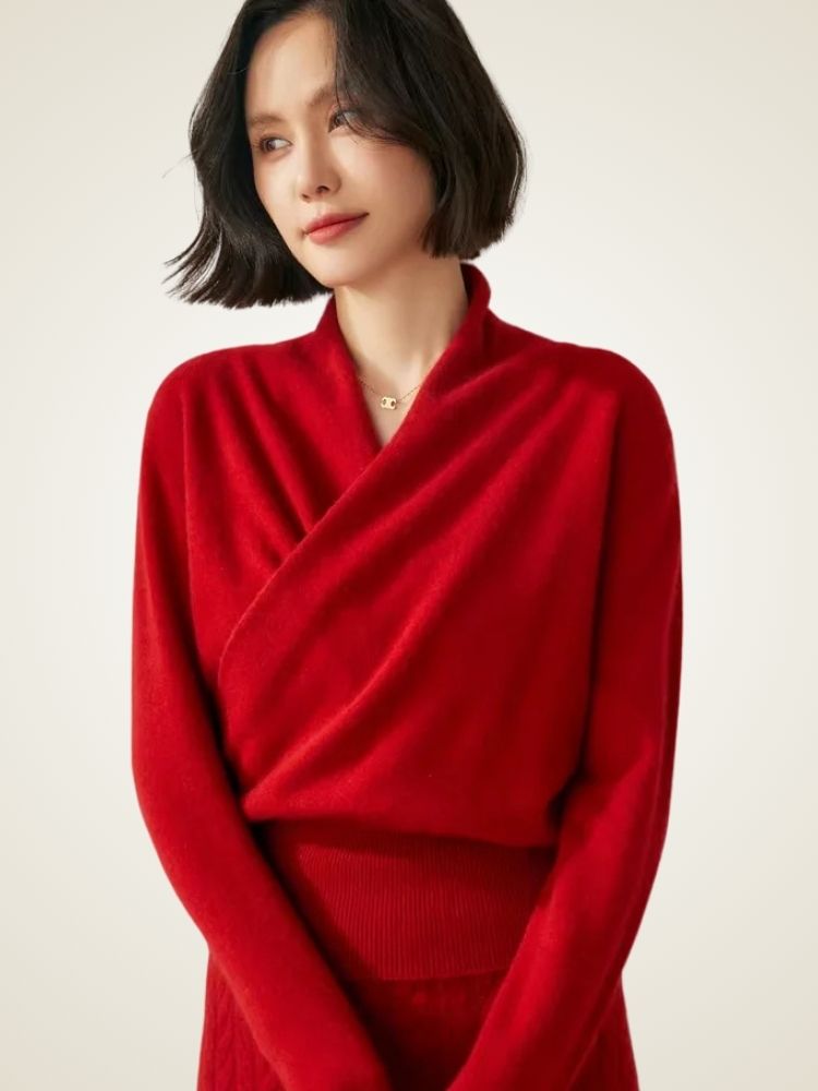 Clara Wrap Cashmere Sweater | The Cashmere Studio