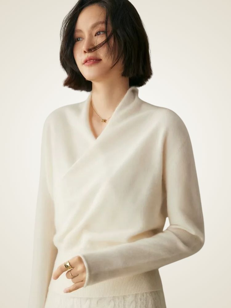 Clara Wrap Cashmere Sweater | The Cashmere Studio