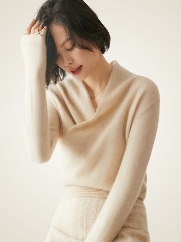 Clara Wrap Cashmere Sweater | The Cashmere Studio