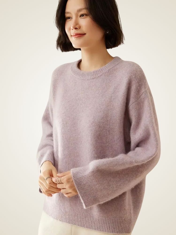 Lauren - Oversize Crewneck Cashmere Sweater | The Cashmere Studio