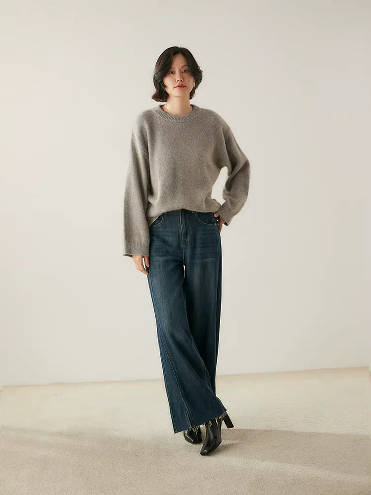 Lauren - Oversize Crewneck Cashmere Sweater | The Cashmere Studio