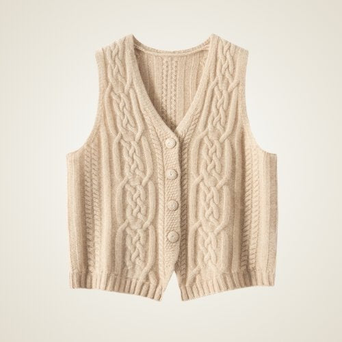 Levara - Cable-Knit Cashmere Vest | The Cashmere Studio