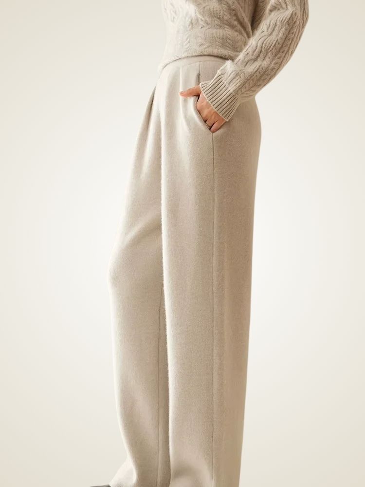 Rosalie - Pleated Cashmere Pants