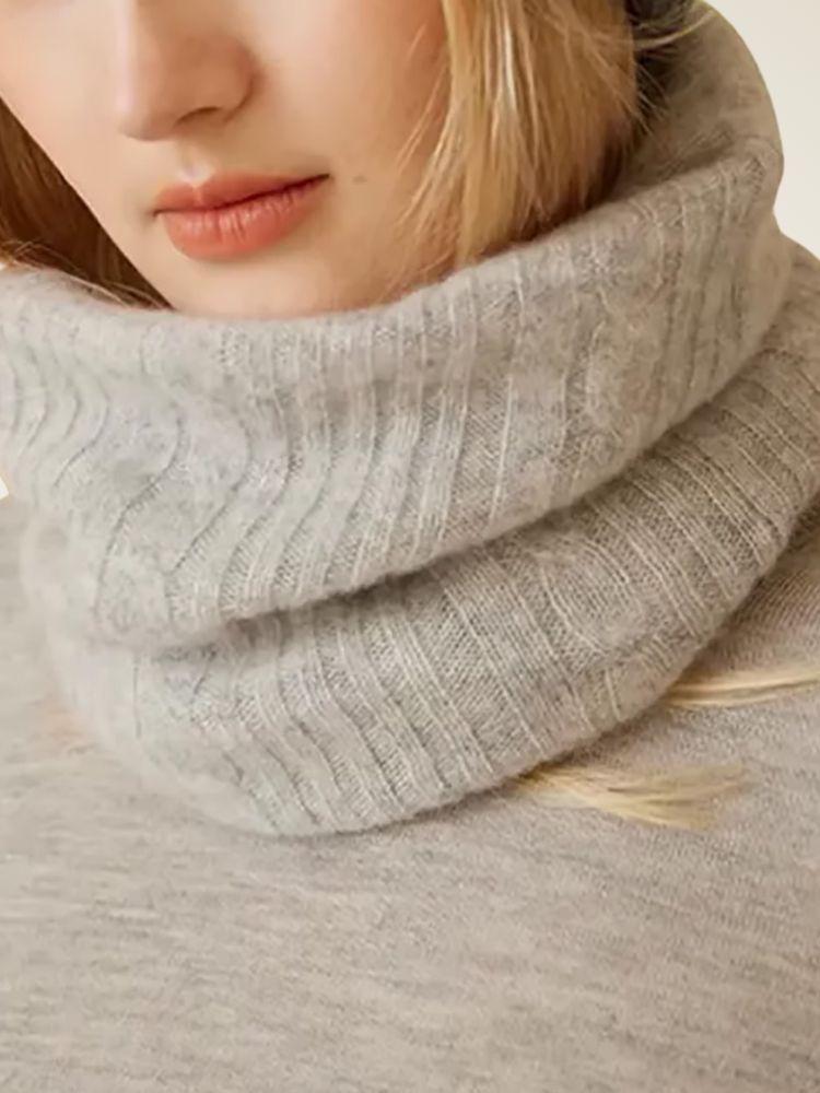 Josie - Light Gray Tube Scarf Cashmere | The Cashmere Studio