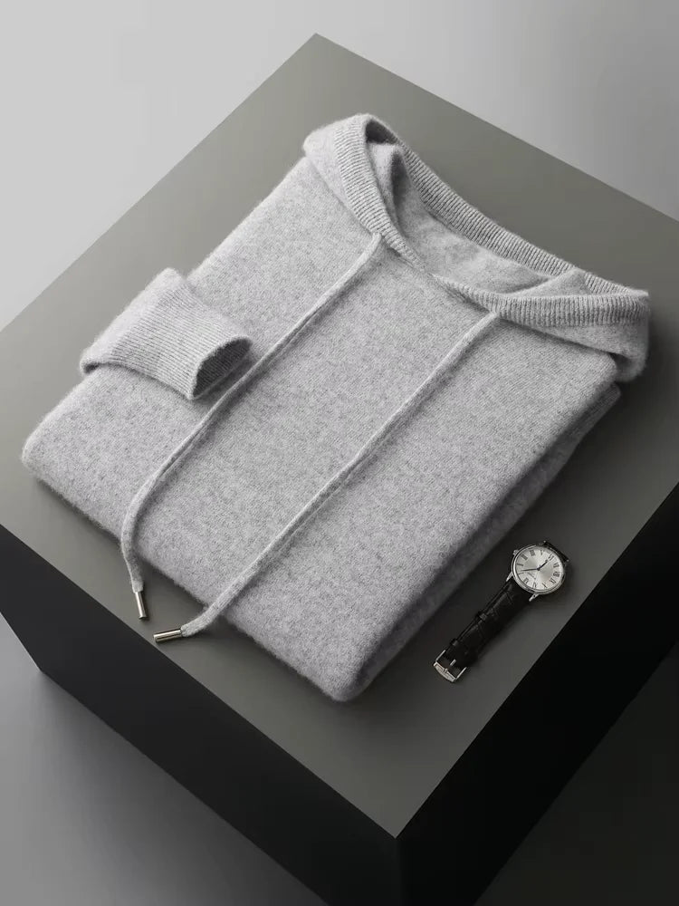 Elliot - Light Gray Men's Cashmere Hoodie and Jogger Set | The Cashmere Studio