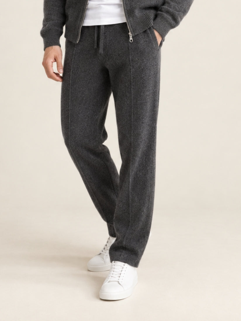 Lorien — Dark Gray Wide-Leg Cashmere Pants | The Cashmere Studio