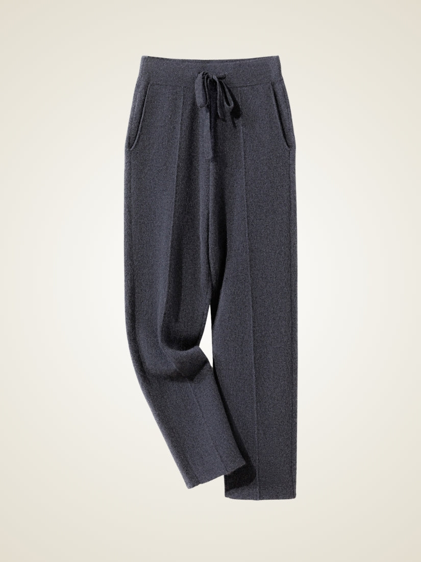 Lorien — Dark Gray Wide-Leg Cashmere Pants | The Cashmere Studio