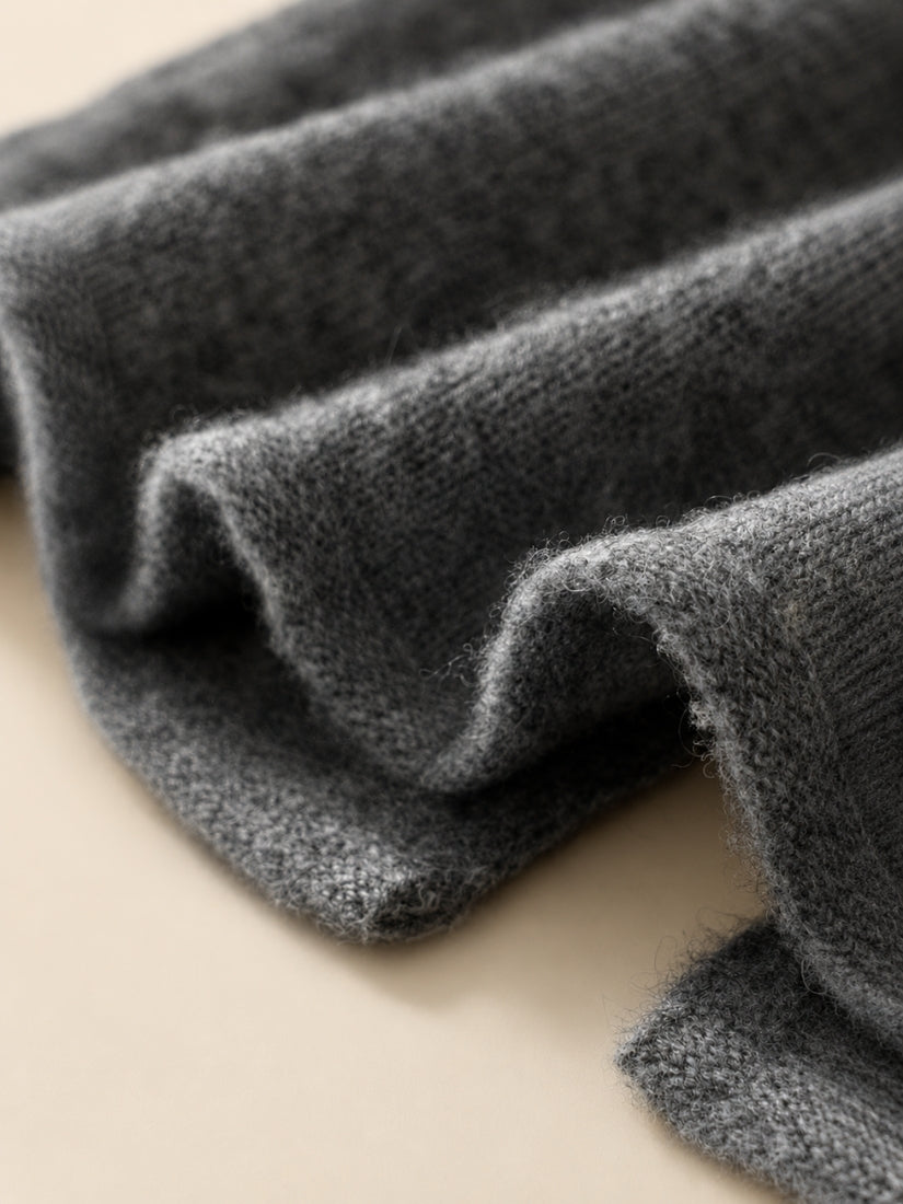 Lumara — Gray Knit Cashmere Skirt | The Cashmere Studio