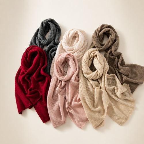 Lysavine - Diamond Openwork Cashmere Stole | The Cashmere Studio