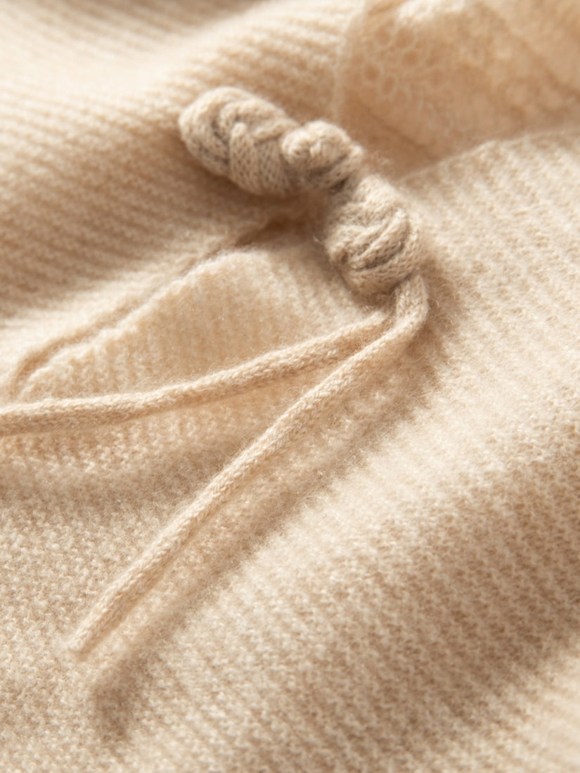 Maesel - Beige Chinese Knot Cashmere Cape | The Cashmere Studio