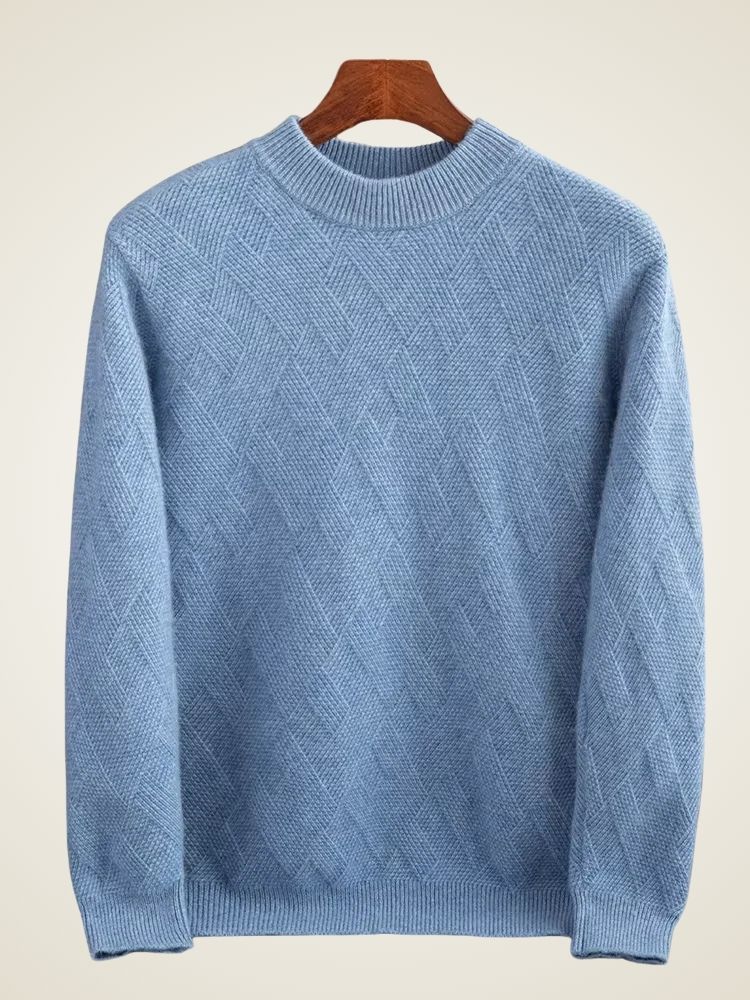 Ethan - Light Blue Crewneck Cashmere Sweater | The Cashmere Studio