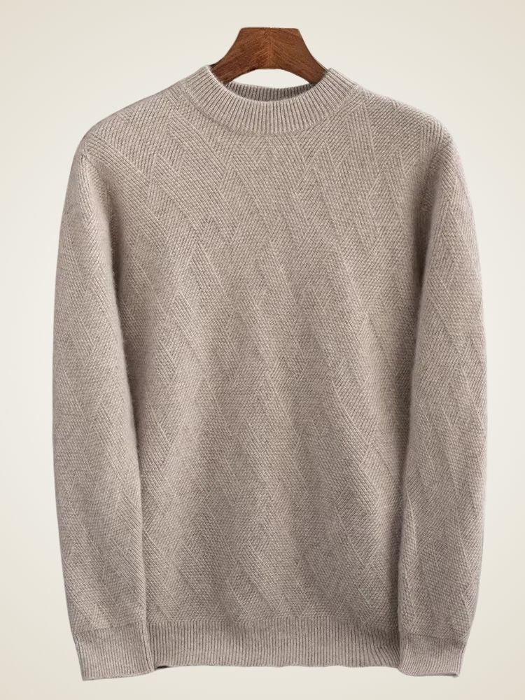 Ethan - Camel Crewneck Cashmere Sweater | The Cashmere Studio