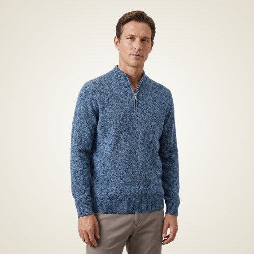 Emery - Half-Zip Cashmere Sweater | The Cashmere Studio