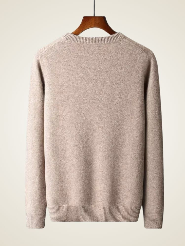 Phillip - Camel Crewneck Cashmere Sweater | The Cashmere Studio