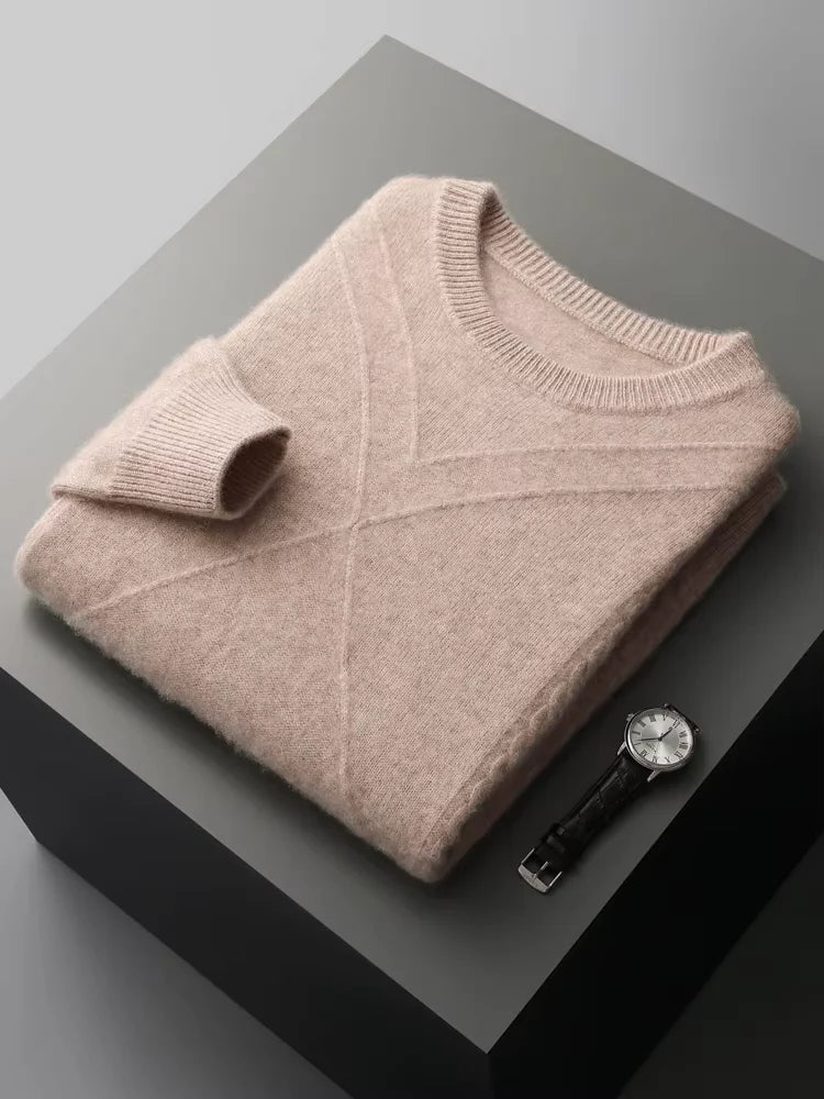 Phillip - Camel Crewneck Cashmere Sweater | The Cashmere Studio