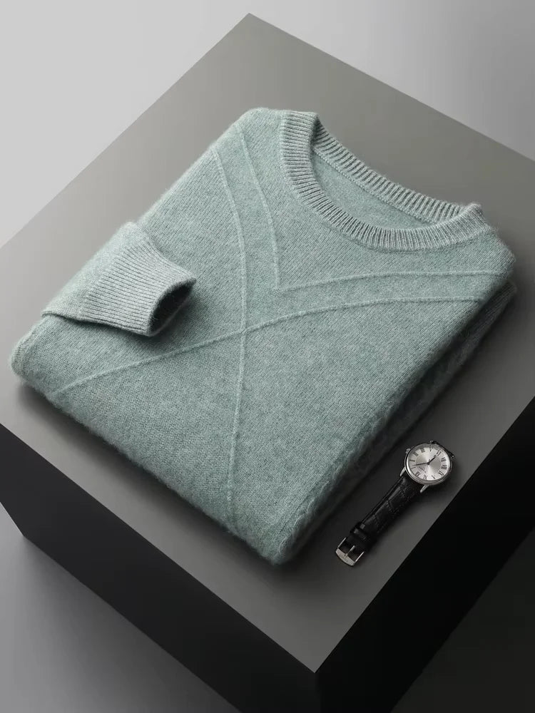 Phillip - Sage Green Crewneck Cashmere Sweater | The Cashmere Studio