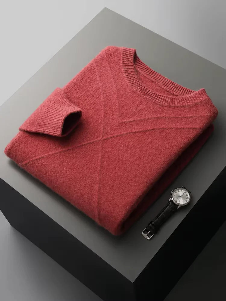 Phillip - Red Crewneck Cashmere Sweater | The Cashmere Studio