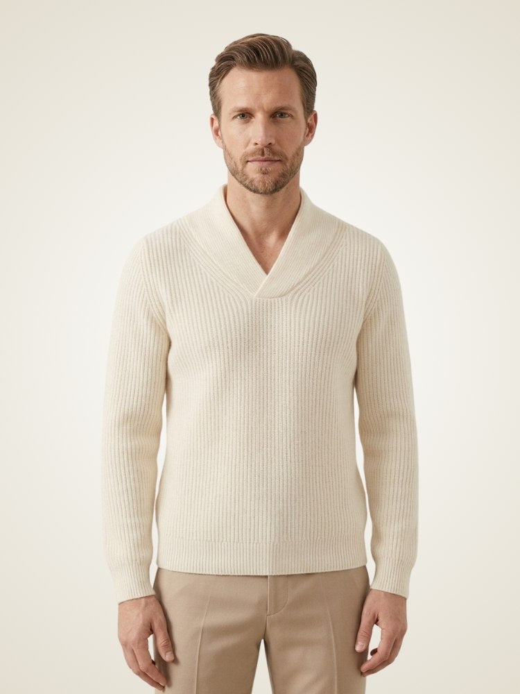 Edward - Shawl Collar Cashmere Sweater | The Cashmere Studio