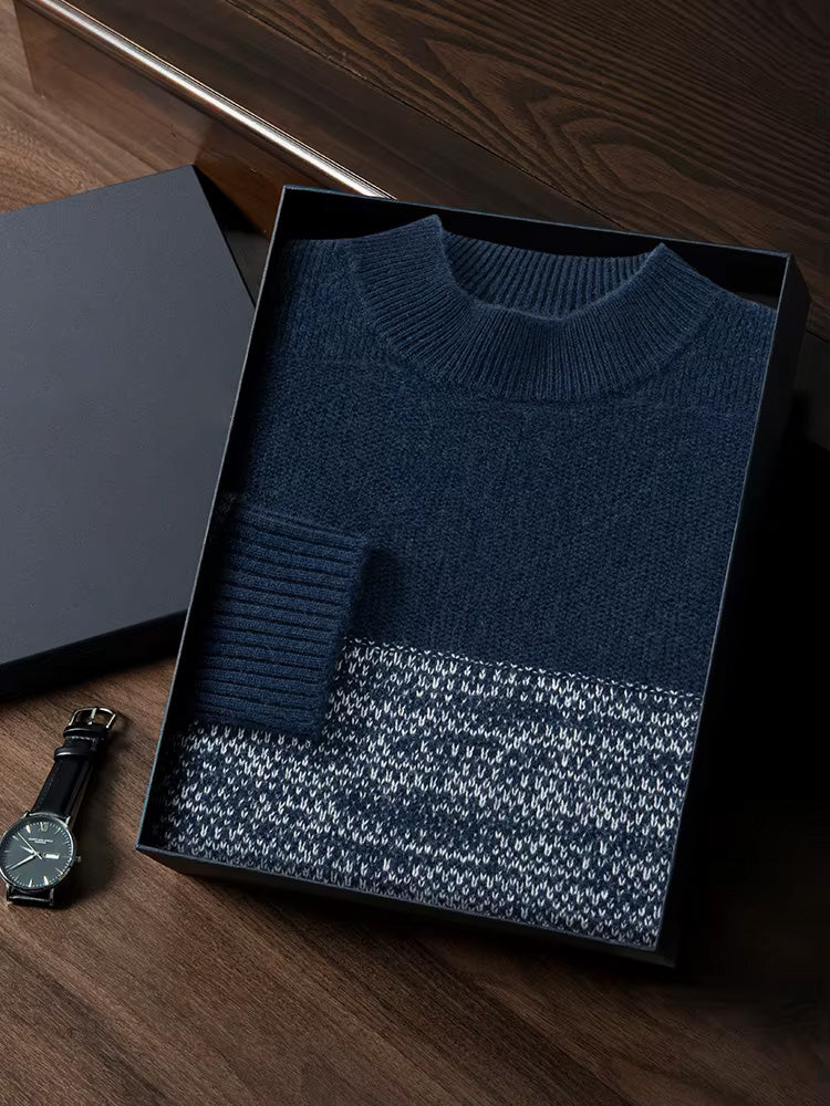 Oliver - Navy Crewneck Cashmere Sweater | The Cashmere Studio