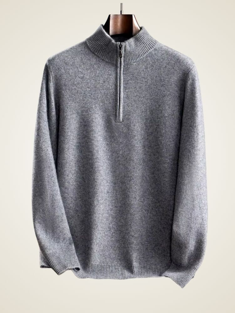 Benjamin - Men's Quarter Zip Cashmere Sweater | The Cashmere Studio