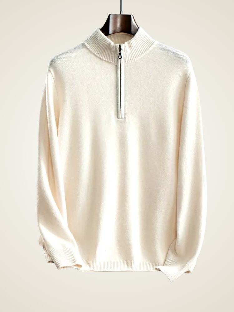 Benjamin - Men's Quarter Zip Cashmere Sweater | The Cashmere Studio