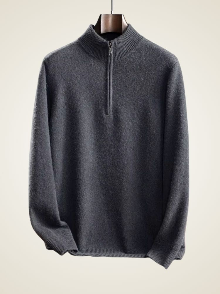 Benjamin - Men's Quarter Zip Cashmere Sweater | The Cashmere Studio