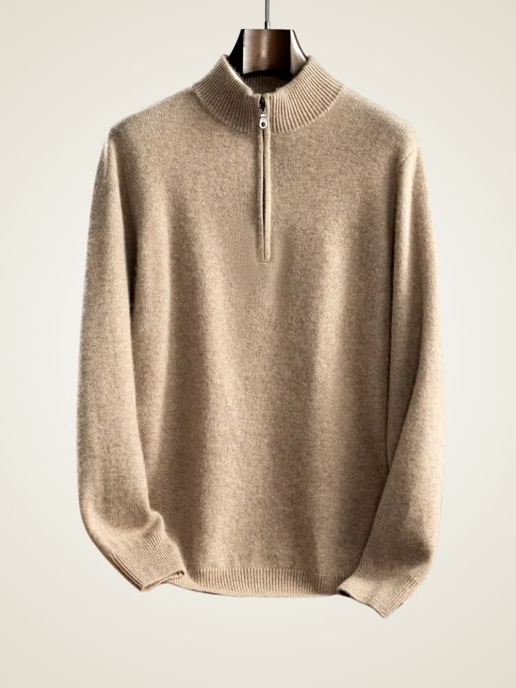 Benjamin - Men's Quarter Zip Cashmere Sweater | The Cashmere Studio