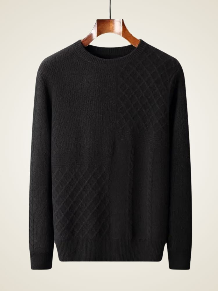 Arthur - Black Crewneck Cashmere Sweater | The Cashmere Studio