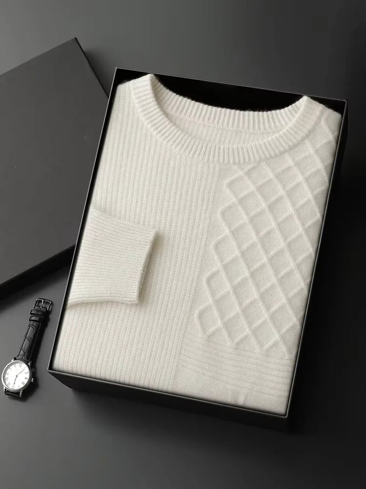 Arthur - Ivory Crewneck Cashmere Sweater | The Cashmere Studio