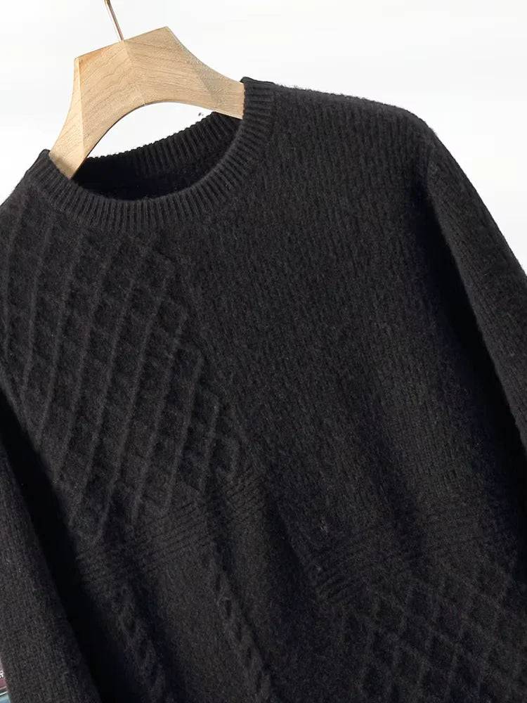 Arthur - Black Crewneck Cashmere Sweater | The Cashmere Studio