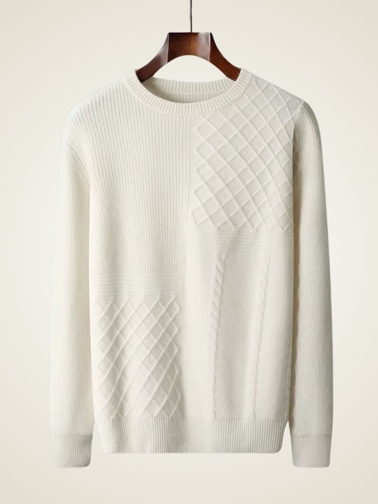 Arthur - Ivory Crewneck Cashmere Sweater | The Cashmere Studio