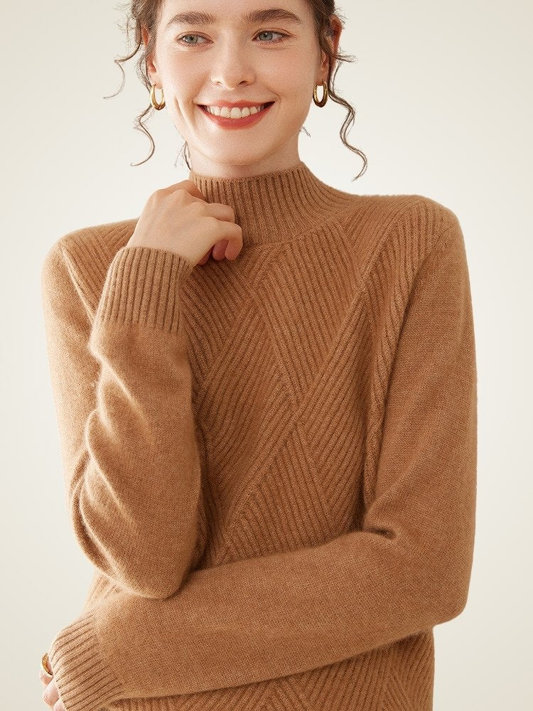 Miriane - Mock Neck Sweater | The Cashmere Studio