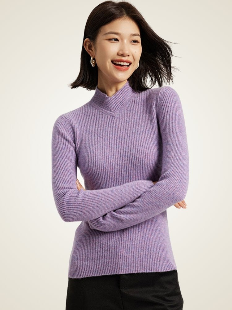 Alenia - Mock Neck Cashmere Sweater | The Cashmere Studio