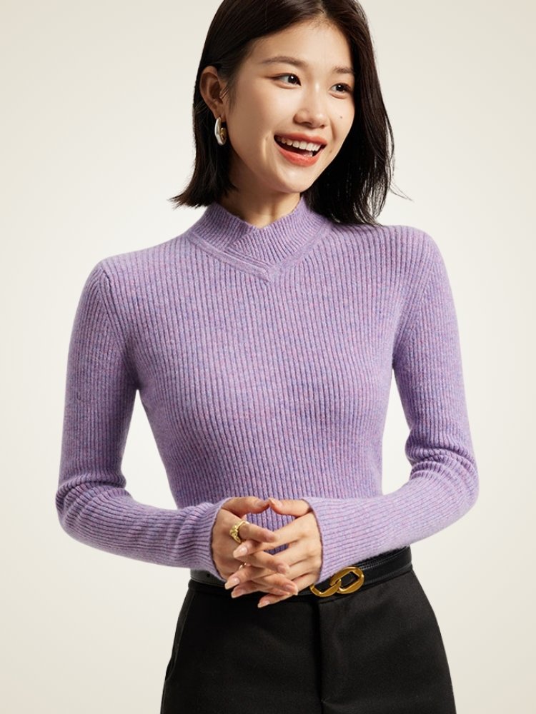 Alenia - Mock Neck Cashmere Sweater | The Cashmere Studio