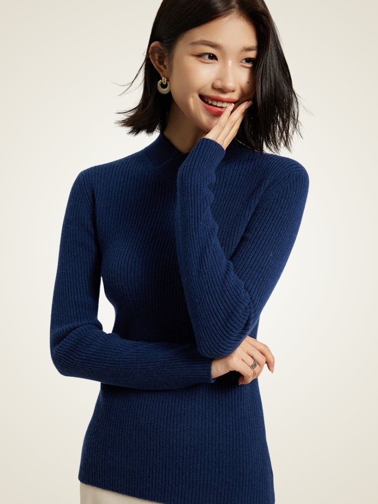 Alenia - Mock Neck Cashmere Sweater | The Cashmere Studio