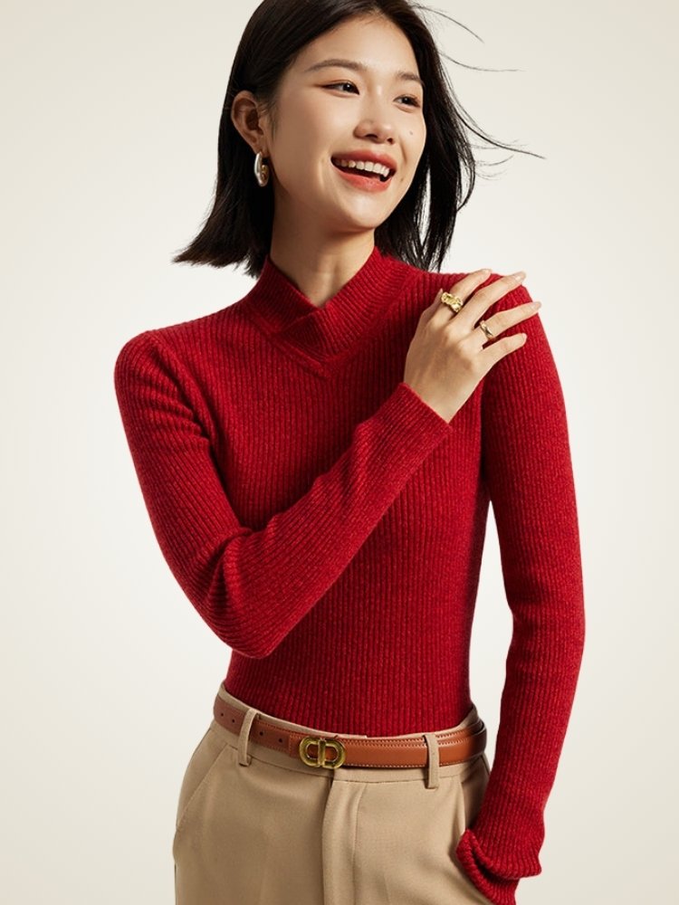Alenia - Mock Neck Cashmere Sweater | The Cashmere Studio